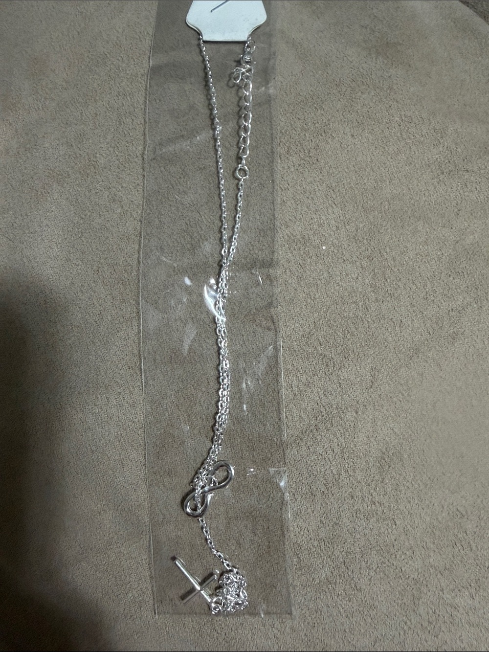 Silver Infinity and Cross Pendant Necklace - Womens Jewelry
